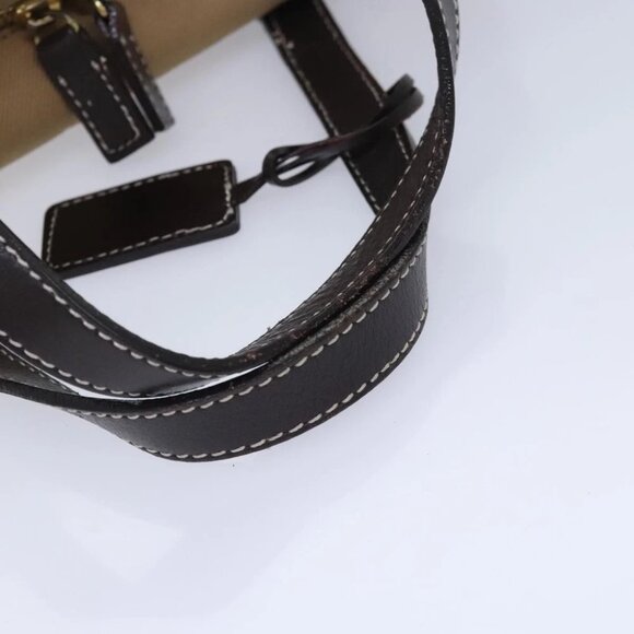 BURBERRY Blue Label Hand Bag Canvas Beige Gold Auth bs18262 - Picture 10 of 15